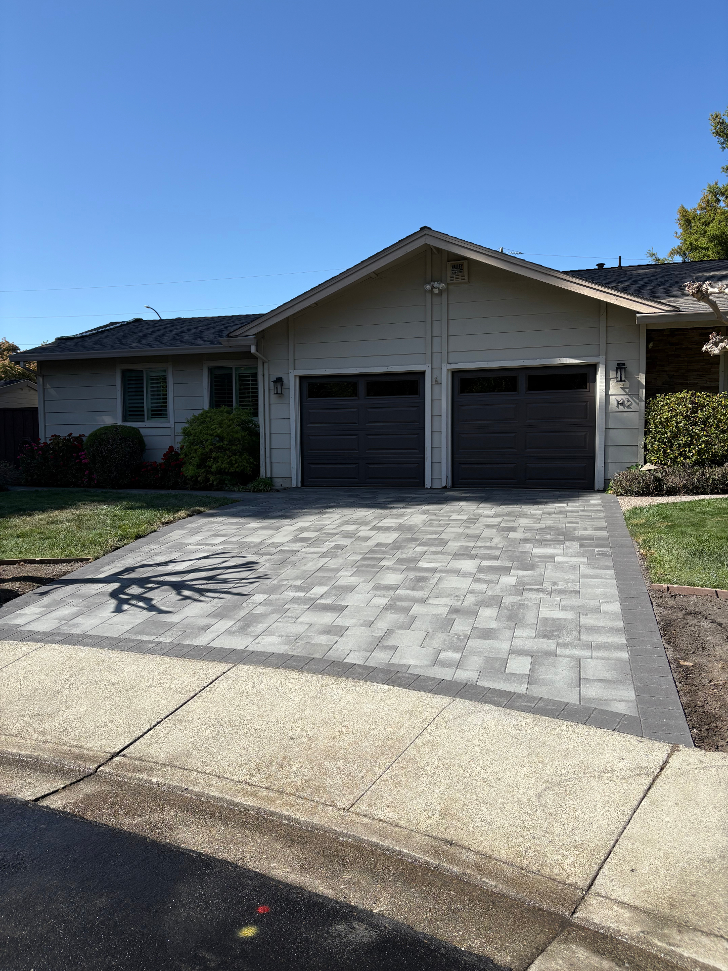 Two-Car Driveway Paver Install — After