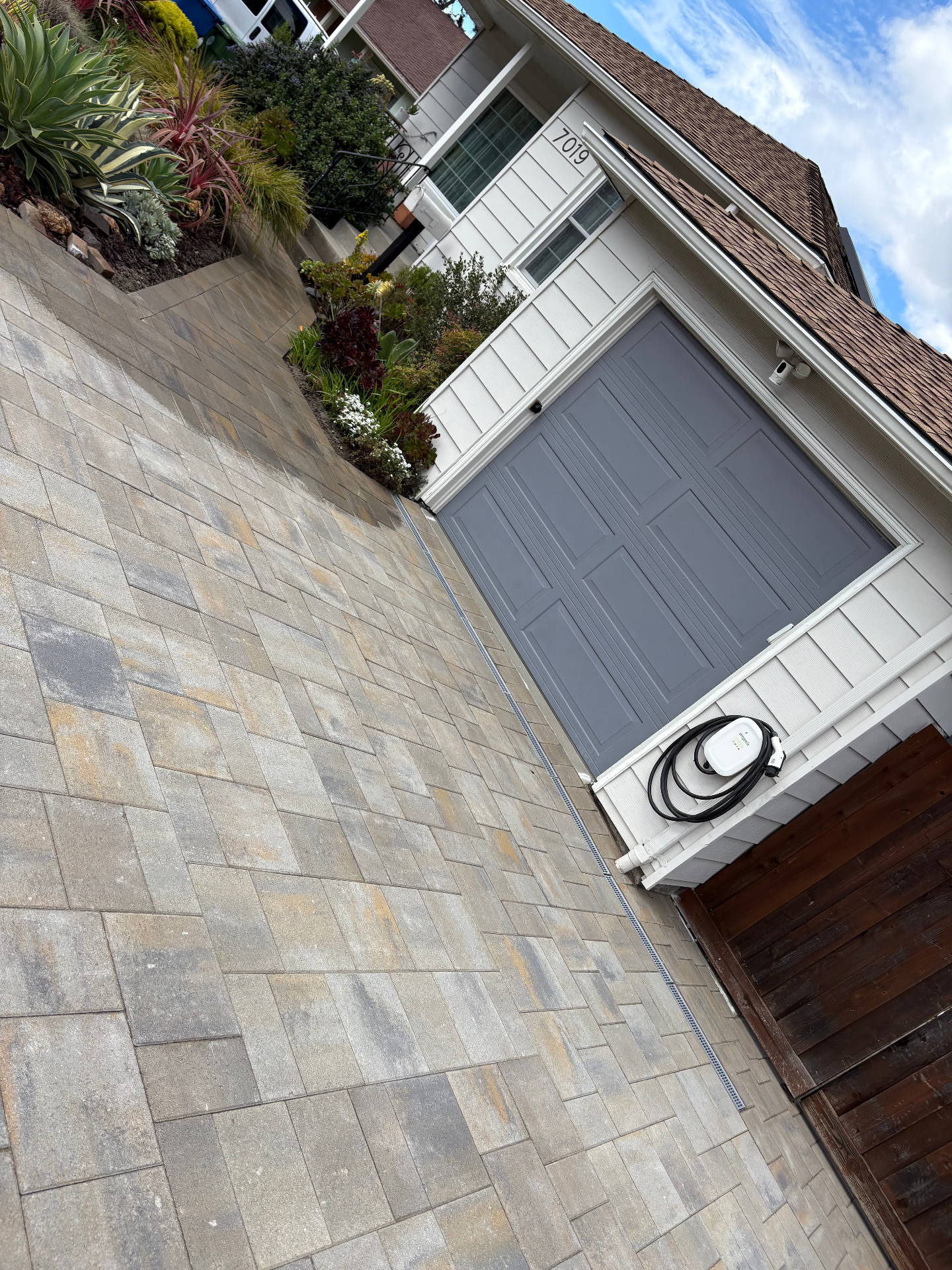 Two-Car Driveway Paver Install — Completed angle 1