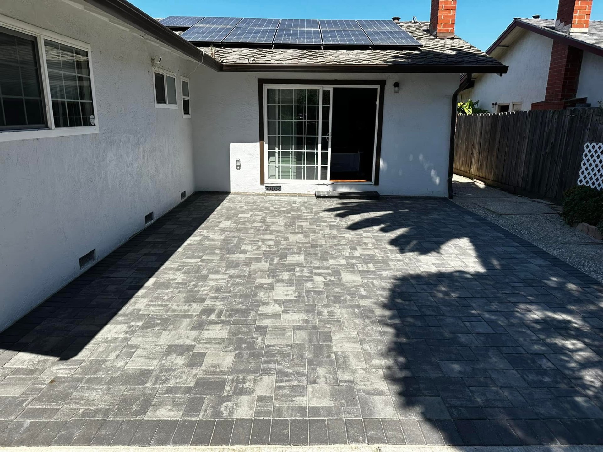 Modern Backyard Patio Pavers — Completed