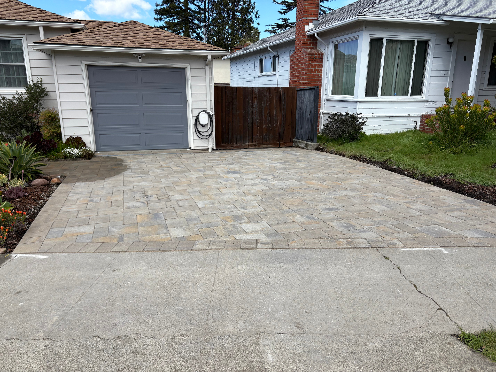Two-Car Driveway Paver Install — Completed angle 2