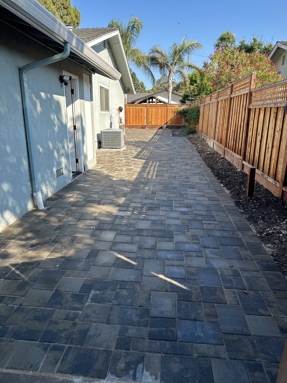 Side-Yard Paver Installations — Completed angle 1